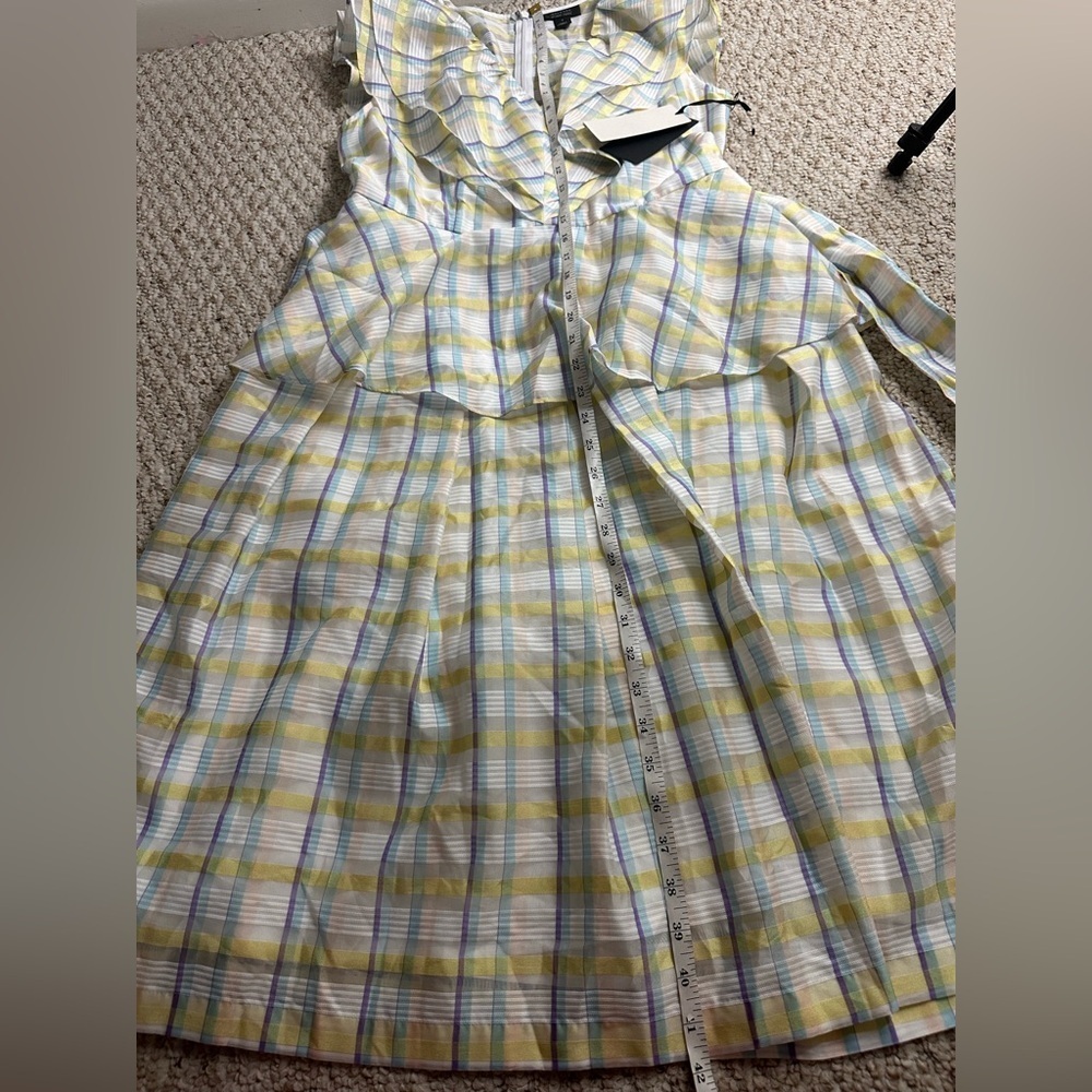 Halogen Atlantic Pacific Women's NWT Prairiecore Plaid Ruffle Midi Dress Small - Picture 4 of 8